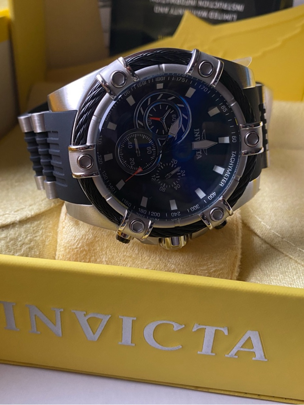 MENS Invicta Blue and Black Sport Chronograph Watch - Picture 6 of 7